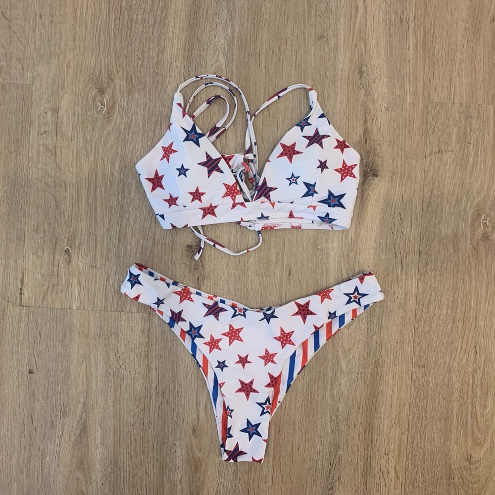 Zaful American Flag Bikini Reversible